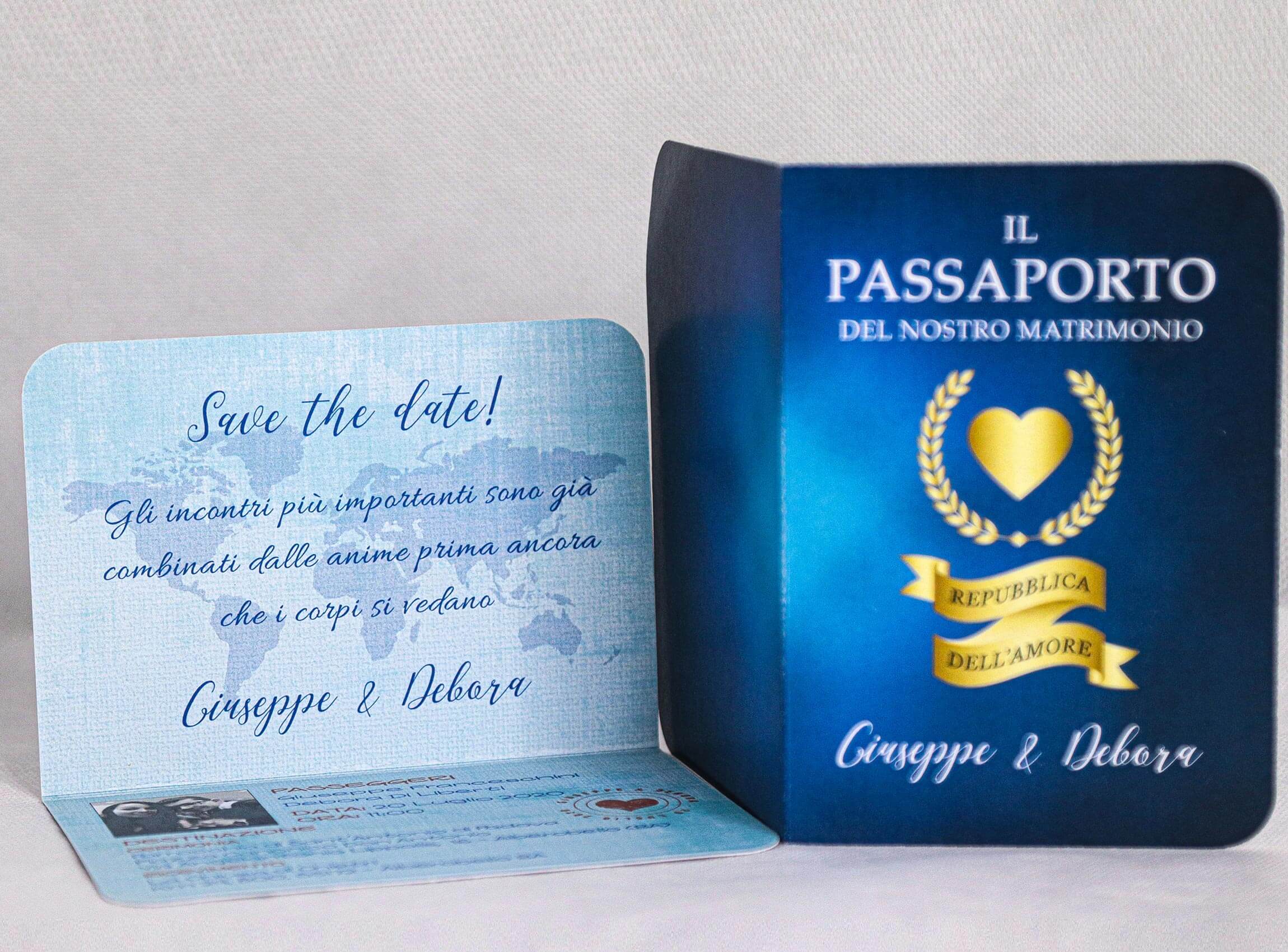 Partecipazione tema Viaggio (Carta d'imbarco e Passaporto) - Simone Piccolo  - Graphic & Wedding Designer